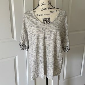 Lane Bryant size 18/20 grey with eyelet sleeve top